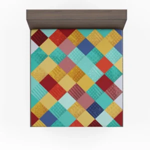 Colorful Geometrics Patchwork Pattern Fitted Sheet