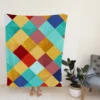 Colorful Geometrics Patchwork Pattern Fleece Blanket