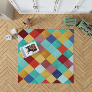 Colorful Geometrics Patchwork Pattern Rug