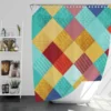 Colorful Geometrics Patchwork Pattern Shower Curtain