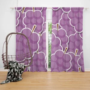 Colorful Grape Bunches Art Curtain