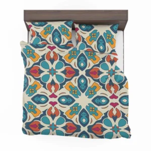 Colorful Hand Drawn Persian Carpet Pattern Design Bedding Set 1