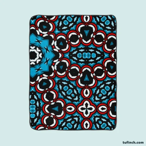 Colorful Indian Oriental Design Fleece Blanket 1