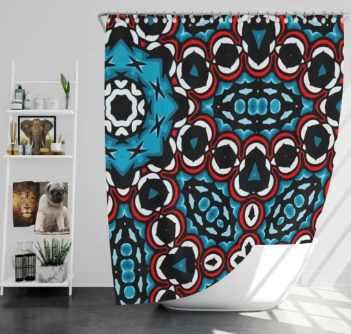 Colorful Indian Oriental Design Shower Curtain