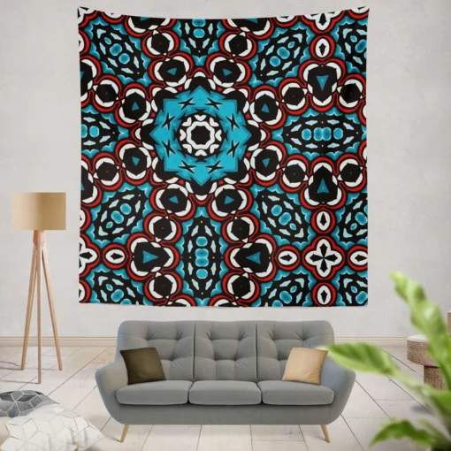 Colorful Indian Oriental Design Wall Tapestry