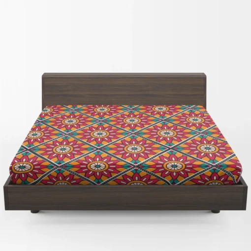 Colorful Mandala Pattern Fitted Sheet 1