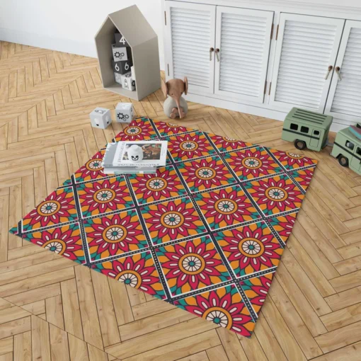 Colorful Mandala Pattern Rug 1