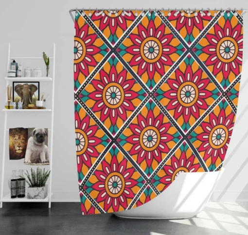 Colorful Mandala Pattern Shower Curtain