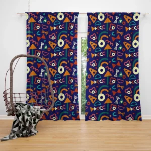 Colorful Mini Rectangle Pattern Curtain