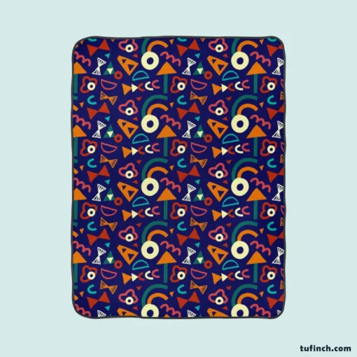 Colorful Mini Rectangle Pattern Fleece Blanket 1