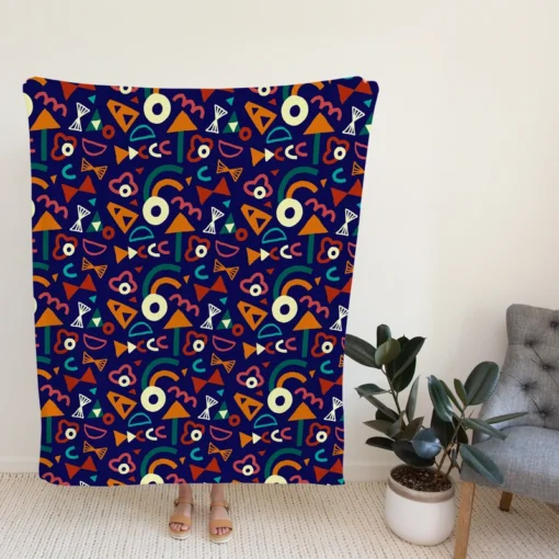 Colorful Mini Rectangle Pattern Fleece Blanket