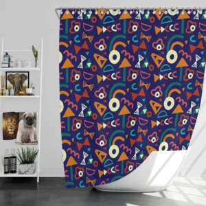 Colorful Mini Rectangle Pattern Shower Curtain