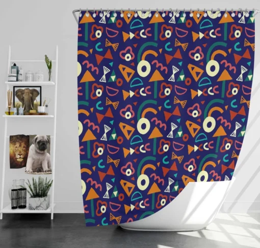 Colorful Mini Rectangle Pattern Shower Curtain