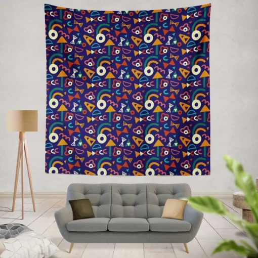 Colorful Mini Rectangle Pattern Wall Tapestry