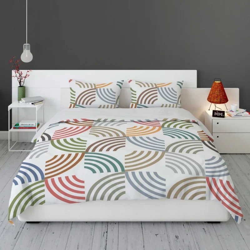 Colorful Minimal Circle Pattern Bedding Set 1