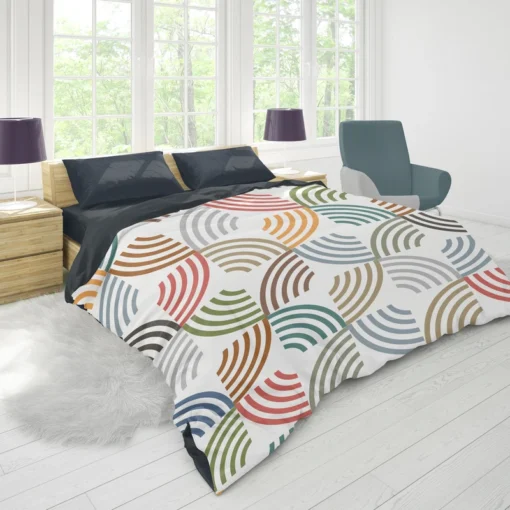 Colorful Minimal Circle Pattern Duvet Cover 1