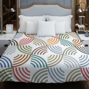 Colorful Minimal Circle Pattern Duvet Cover