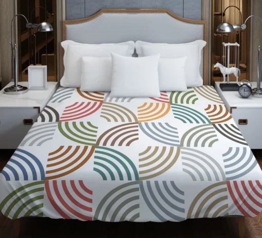 Colorful Minimal Circle Pattern Duvet Cover