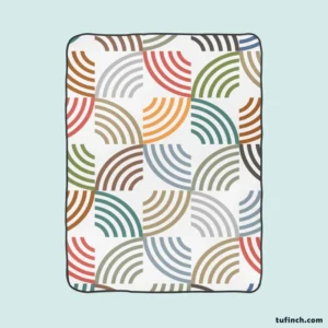 Colorful Minimal Circle Pattern Fleece Blanket 1