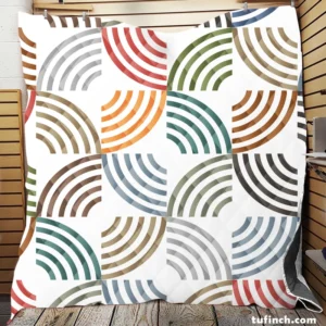 Colorful Minimal Circle Pattern Quilt Blanket