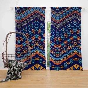 Colorful Pattern with Ethnic Elements Curtain