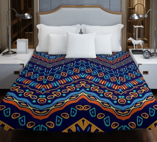 Colorful Pattern with Ethnic Elements Duvet Cover