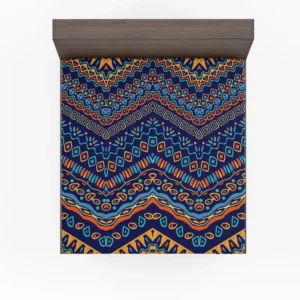 Colorful Pattern with Ethnic Elements Fitted Sheet