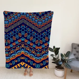 Colorful Pattern with Ethnic Elements Fleece Blanket