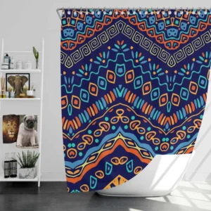 Colorful Pattern with Ethnic Elements Shower Curtain