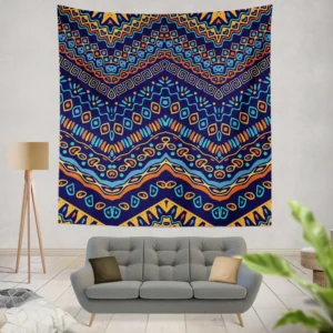 Colorful Pattern with Ethnic Elements Wall Tapestry