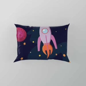 Colorful Planets Rocket Space Design Pillow Case