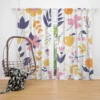 Colorful Plants Flowers Curtain