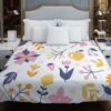 Colorful Plants Flowers Duvet Cover