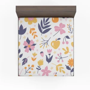 Colorful Plants Flowers Fitted Sheet