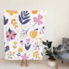 Colorful Plants Flowers Fleece Blanket