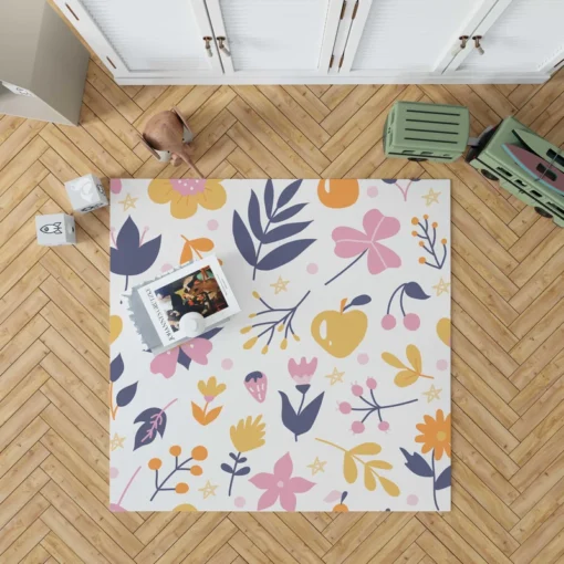 Colorful Plants Flowers Rug