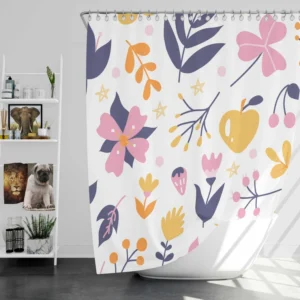 Colorful Plants Flowers Shower Curtain