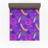 Colorful Purple Background Doodle Pattern Fitted Sheet