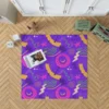 Colorful Purple Background Doodle Pattern Rug