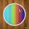 Colorful Rainbow Colors Round Beach Towel