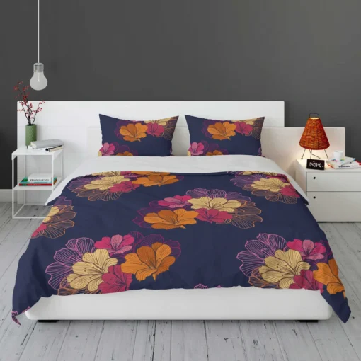 Colorful Rhododendron Lily Floral Pattern Bedding Set 1