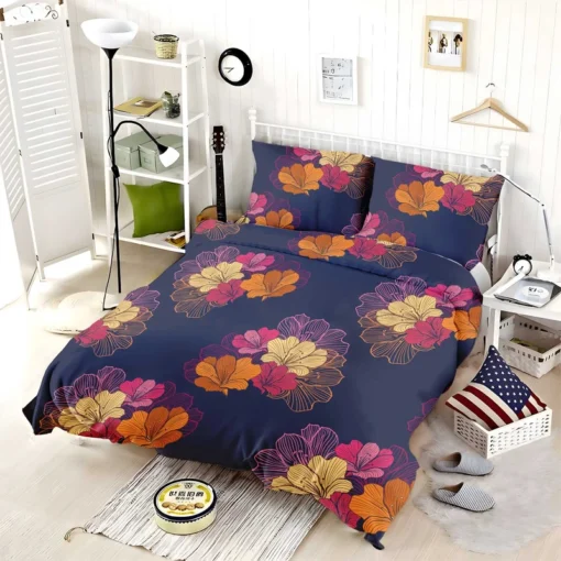 Colorful Rhododendron Lily Floral Pattern Bedding Set