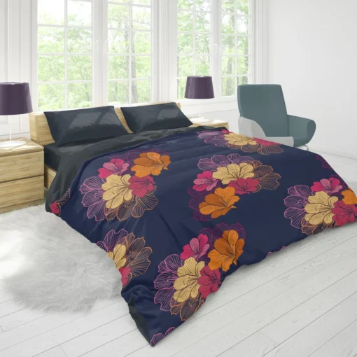 Colorful Rhododendron Lily Floral Pattern Duvet Cover 1