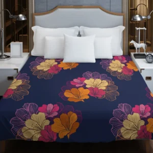 Colorful Rhododendron Lily Floral Pattern Duvet Cover