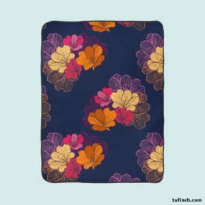 Colorful Rhododendron Lily Floral Pattern Fleece Blanket 1