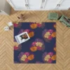 Colorful Rhododendron Lily Floral Pattern Rug