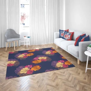 Colorful Rhododendron Lily Floral Pattern Rug 2