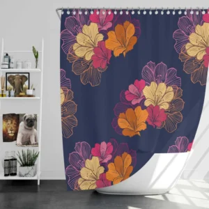 Colorful Rhododendron Lily Floral Pattern Shower Curtain