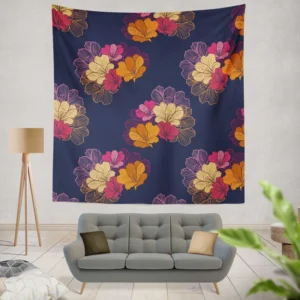 Colorful Rhododendron Lily Floral Pattern Wall Tapestry