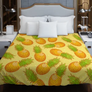 Colorful Ripe Pineapple Duvet Cover